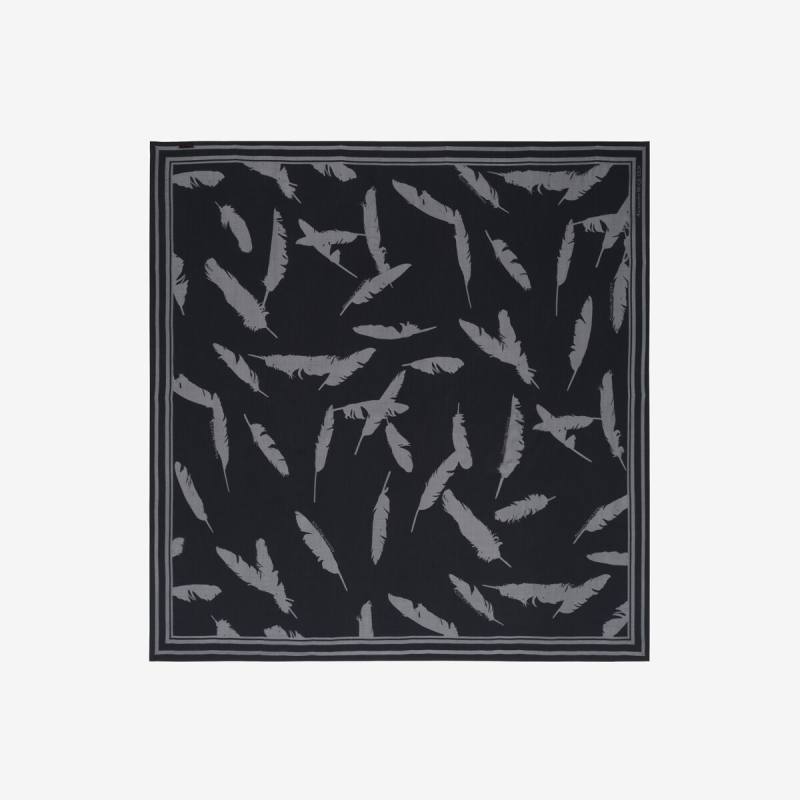 Alexander McQueen Women's Black Feather Shawl (Silk & Cotton)
